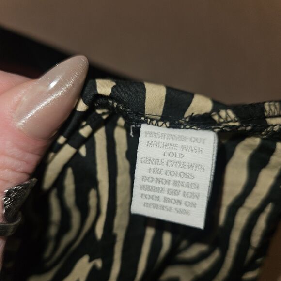 Charter Club Womens 16W Animal Print Tunic Embroidered Beaded Lightweight Cotton - Picture 8 of 8